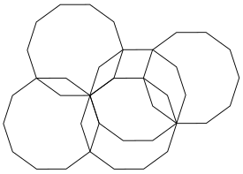 Overlapping decagons