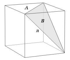 Triangular facet of the cube